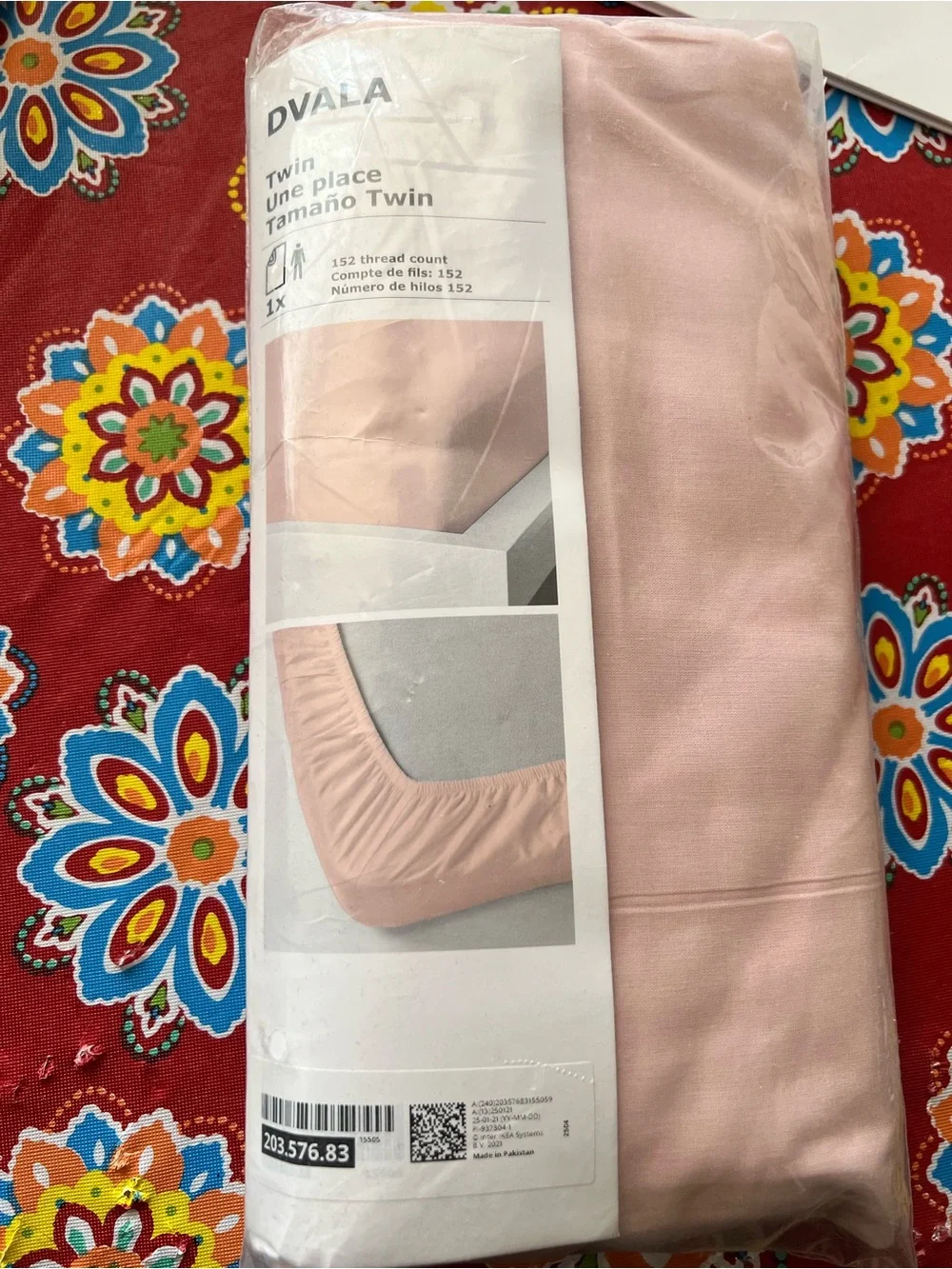 IKEA pink twin fitted sheet - soft blush